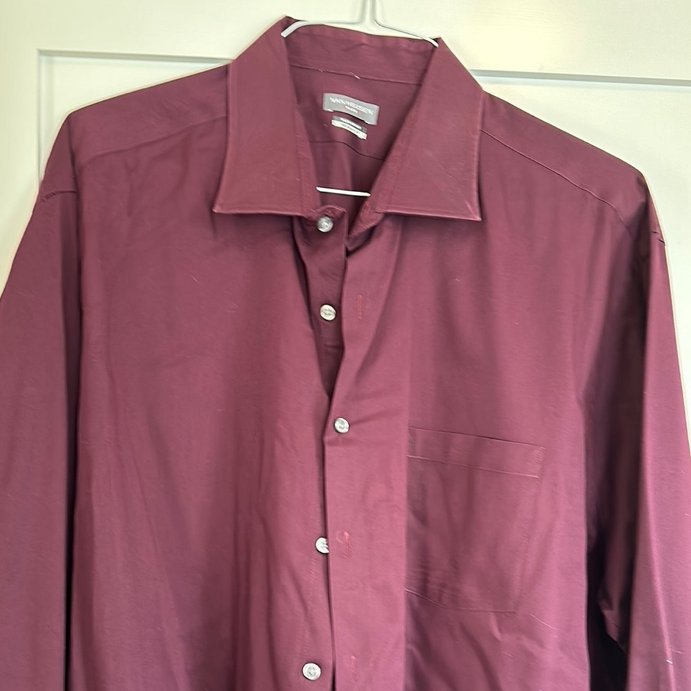Men's Burgundy Shirt by Van Heusen